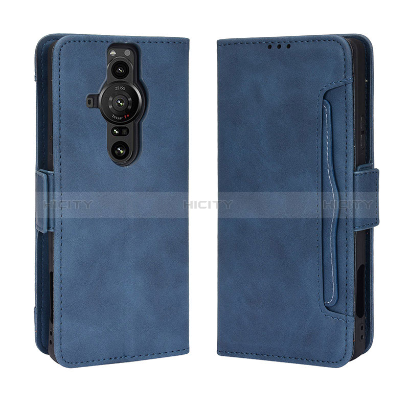 Handytasche Stand Schutzhülle Flip Leder Hülle BY3 für Sony Xperia PRO-I Blau