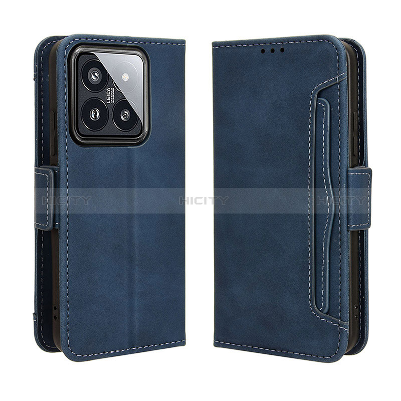 Handytasche Stand Schutzhülle Flip Leder Hülle BY3 für Xiaomi Mi 14 Pro 5G Blau Plus