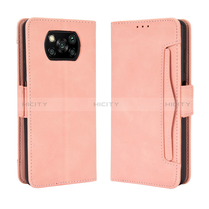 Handytasche Stand Schutzhülle Flip Leder Hülle BY3 für Xiaomi Poco X3 Pro Rosa