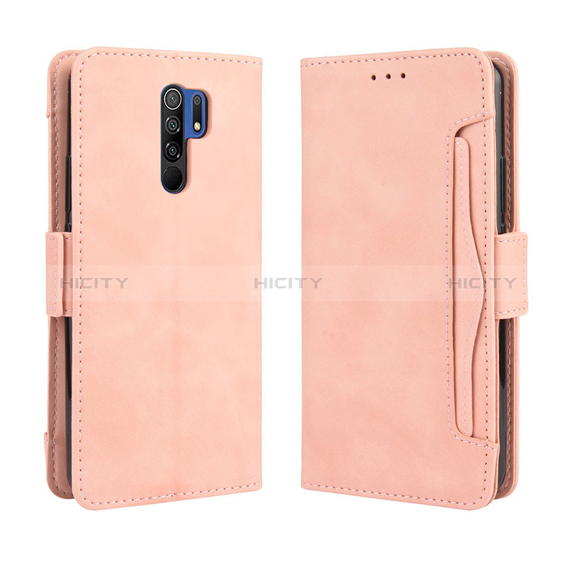 Handytasche Stand Schutzhülle Flip Leder Hülle BY3 für Xiaomi Redmi 9 Prime India Rosa Plus