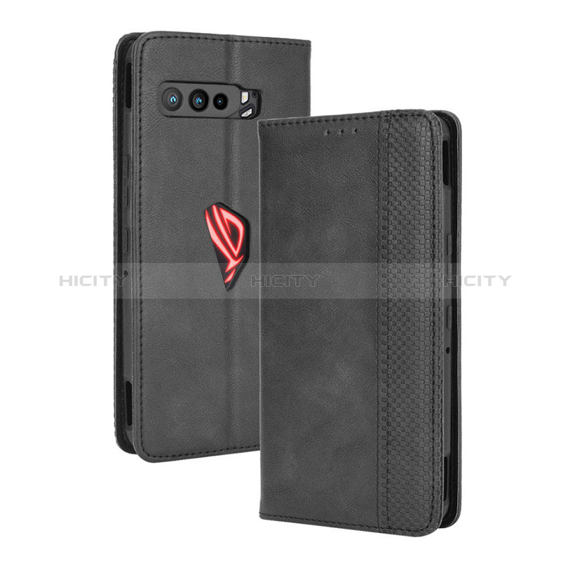 Handytasche Stand Schutzhülle Flip Leder Hülle BY4 für Asus ROG Phone 3 Strix ZS661KS Schwarz Plus