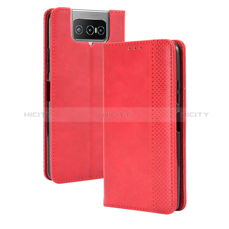 Handytasche Stand Schutzhülle Flip Leder Hülle BY4 für Asus ZenFone 8 Flip ZS672KS Rot