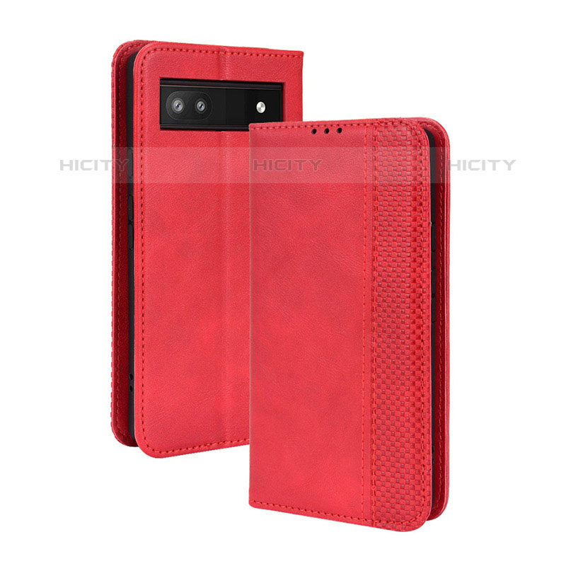 Handytasche Stand Schutzhülle Flip Leder Hülle BY4 für Google Pixel 6a 5G Rot Plus