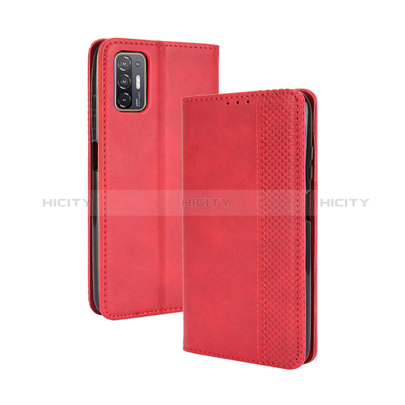 Handytasche Stand Schutzhülle Flip Leder Hülle BY4 für HTC Desire 21 Pro 5G Rot Plus