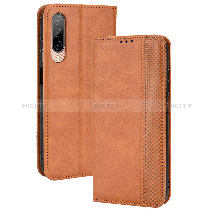 Handytasche Stand Schutzhülle Flip Leder Hülle BY4 für HTC Desire 22 Pro 5G Braun Plus