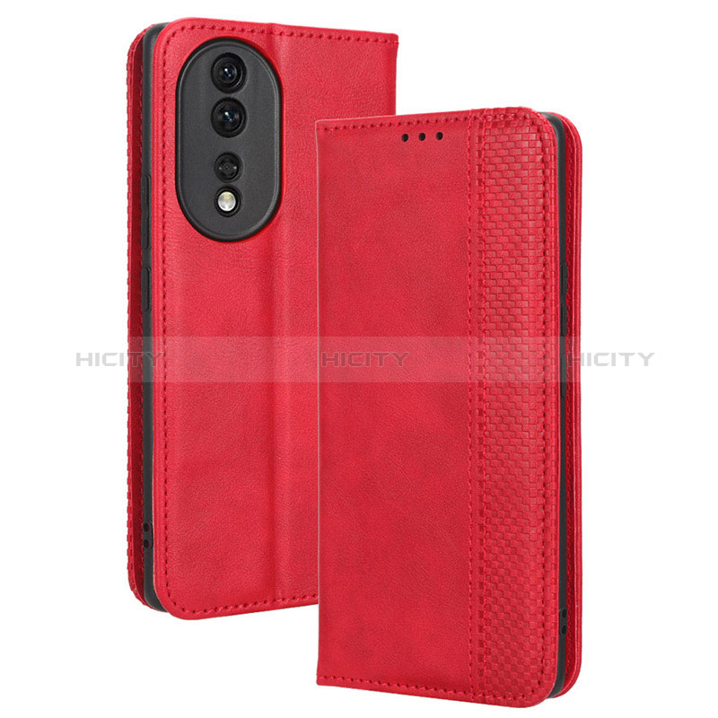 Handytasche Stand Schutzhülle Flip Leder Hülle BY4 für Huawei Honor 80 5G Rot