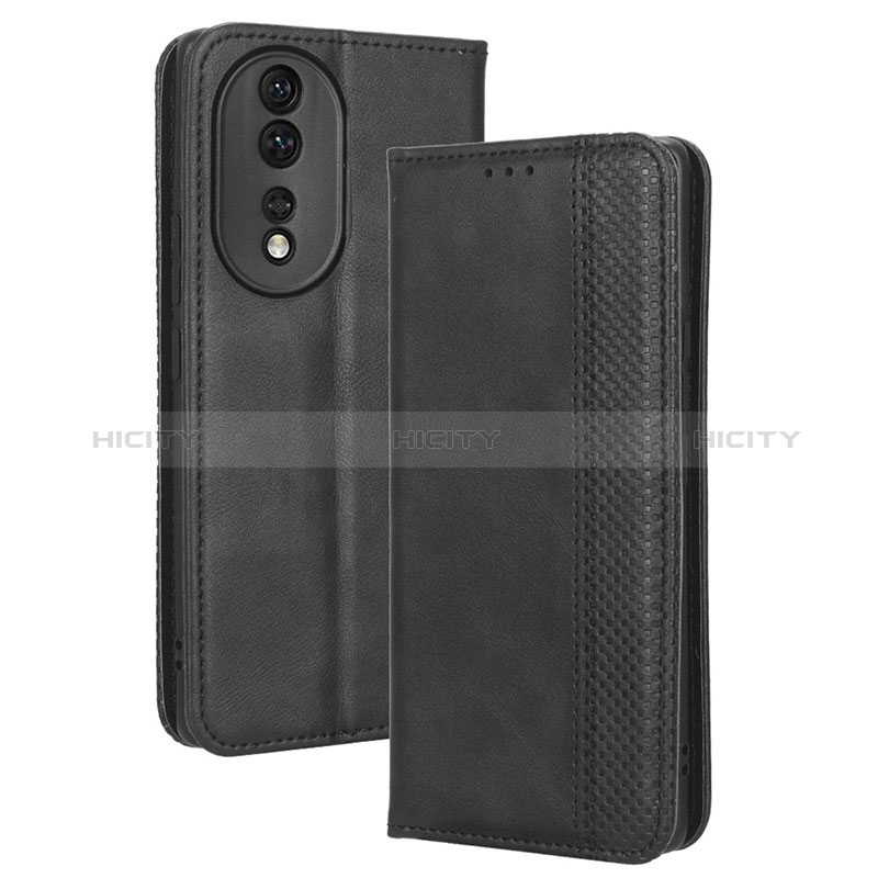 Handytasche Stand Schutzhülle Flip Leder Hülle BY4 für Huawei Honor 80 5G Schwarz Plus