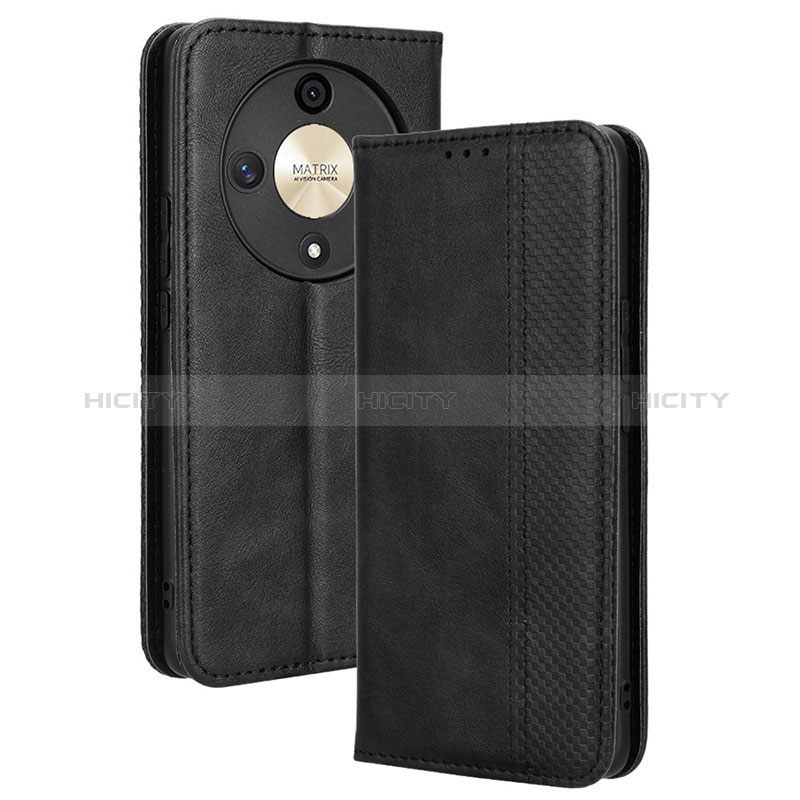 Handytasche Stand Schutzhülle Flip Leder Hülle BY4 für Huawei Honor Magic6 Lite 5G Schwarz Plus