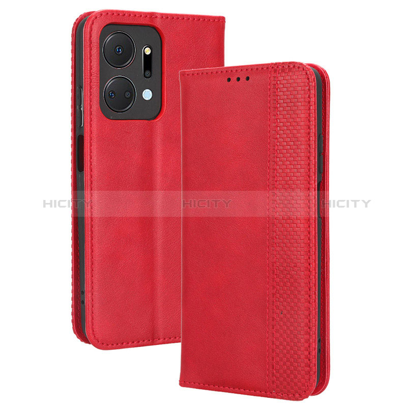 Handytasche Stand Schutzhülle Flip Leder Hülle BY4 für Huawei Honor X7a Rot