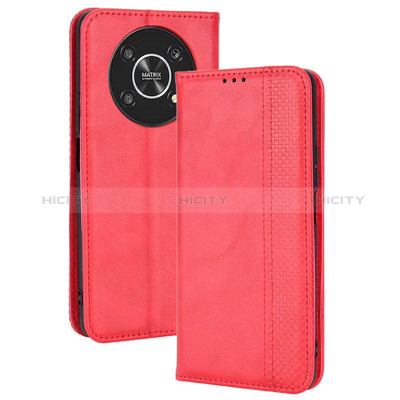 Handytasche Stand Schutzhülle Flip Leder Hülle BY4 für Huawei Honor X9 5G Rot