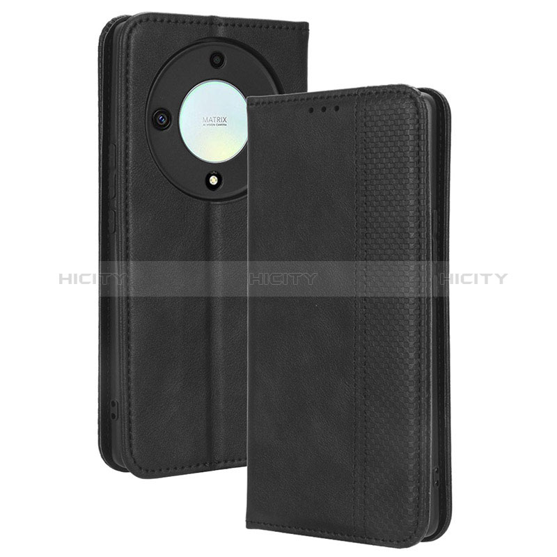 Handytasche Stand Schutzhülle Flip Leder Hülle BY4 für Huawei Honor X9a 5G Schwarz Plus