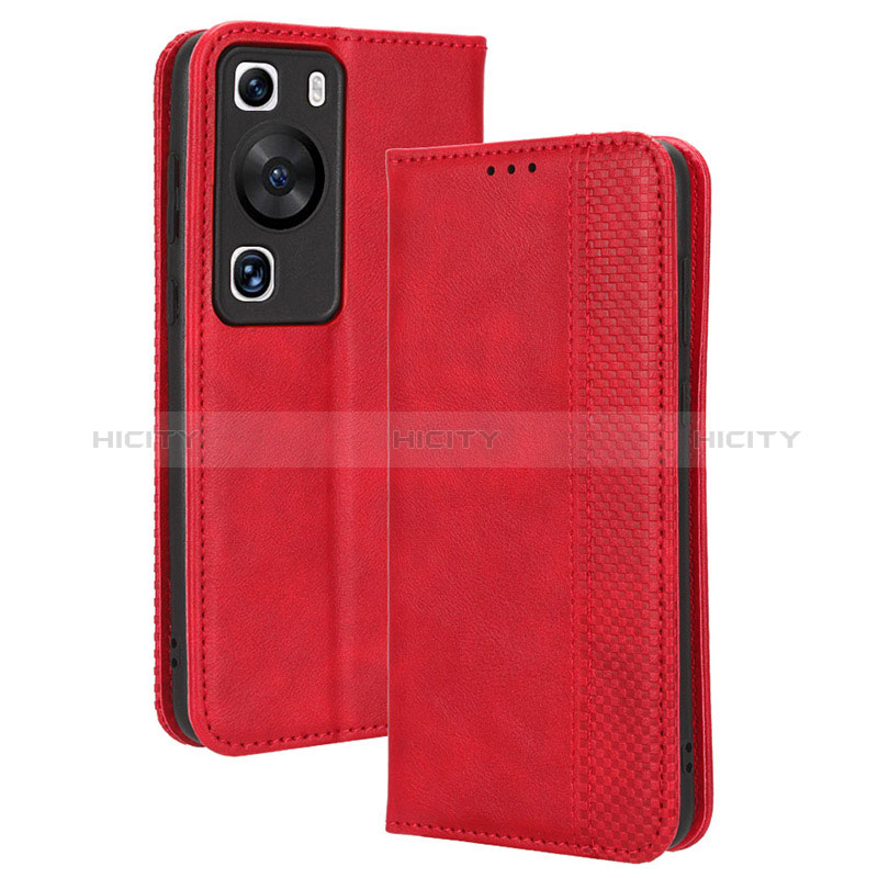 Handytasche Stand Schutzhülle Flip Leder Hülle BY4 für Huawei P60 Rot Plus