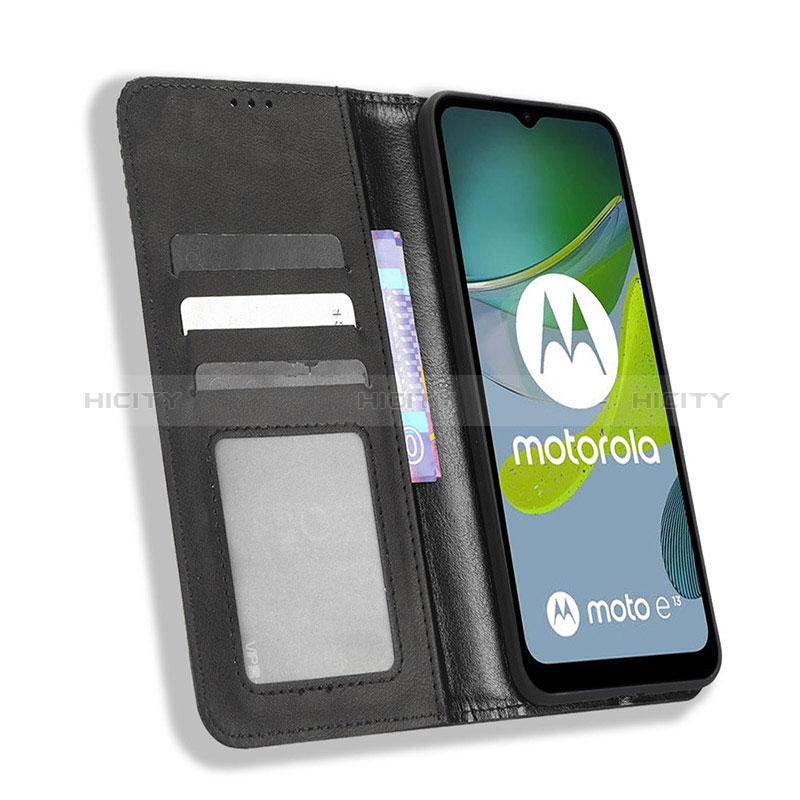 Handytasche Stand Schutzhülle Flip Leder Hülle BY4 für Motorola Moto E13 groß