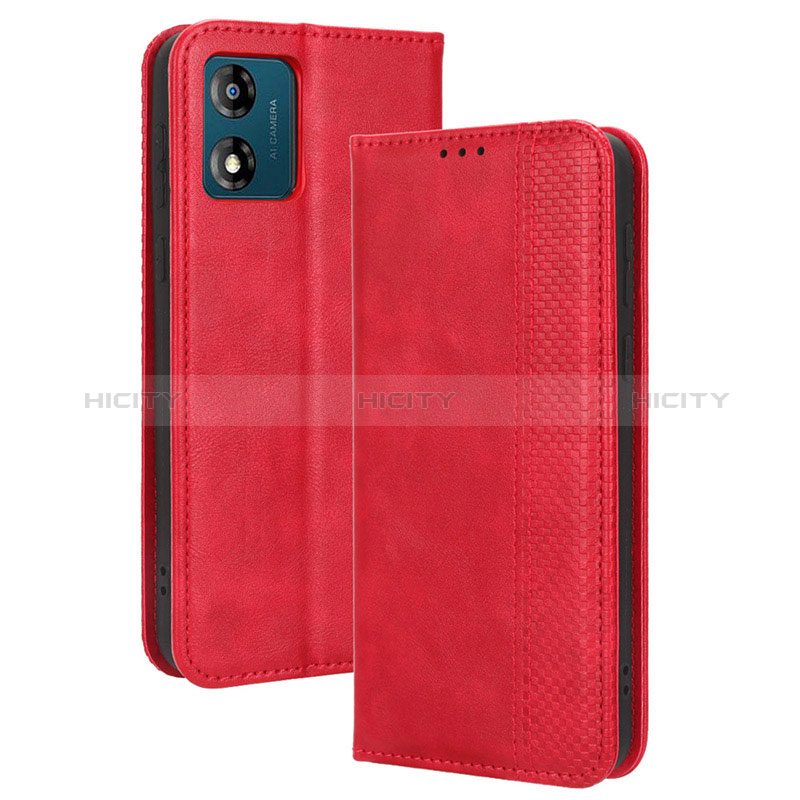 Handytasche Stand Schutzhülle Flip Leder Hülle BY4 für Motorola Moto E13 Rot