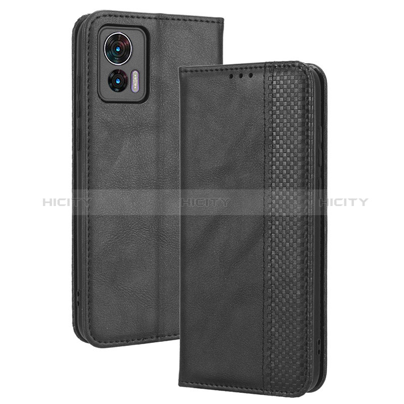 Handytasche Stand Schutzhülle Flip Leder Hülle BY4 für Motorola Moto Edge 30 Neo 5G Schwarz