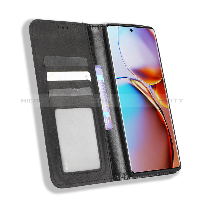 Handytasche Stand Schutzhülle Flip Leder Hülle BY4 für Motorola Moto Edge 40 Pro 5G groß