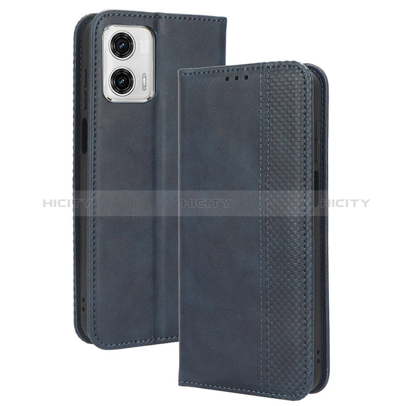 Handytasche Stand Schutzhülle Flip Leder Hülle BY4 für Motorola Moto G53j 5G Blau