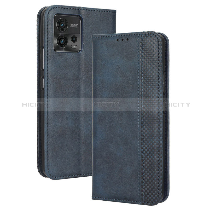 Handytasche Stand Schutzhülle Flip Leder Hülle BY4 für Motorola Moto G72 Blau