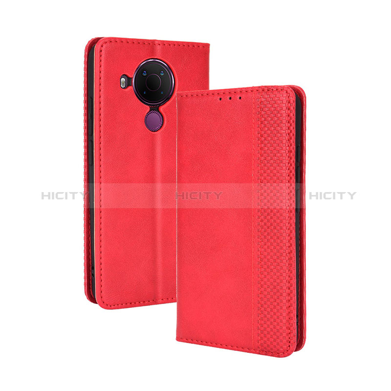 Handytasche Stand Schutzhülle Flip Leder Hülle BY4 für Nokia 5.4 Rot Plus