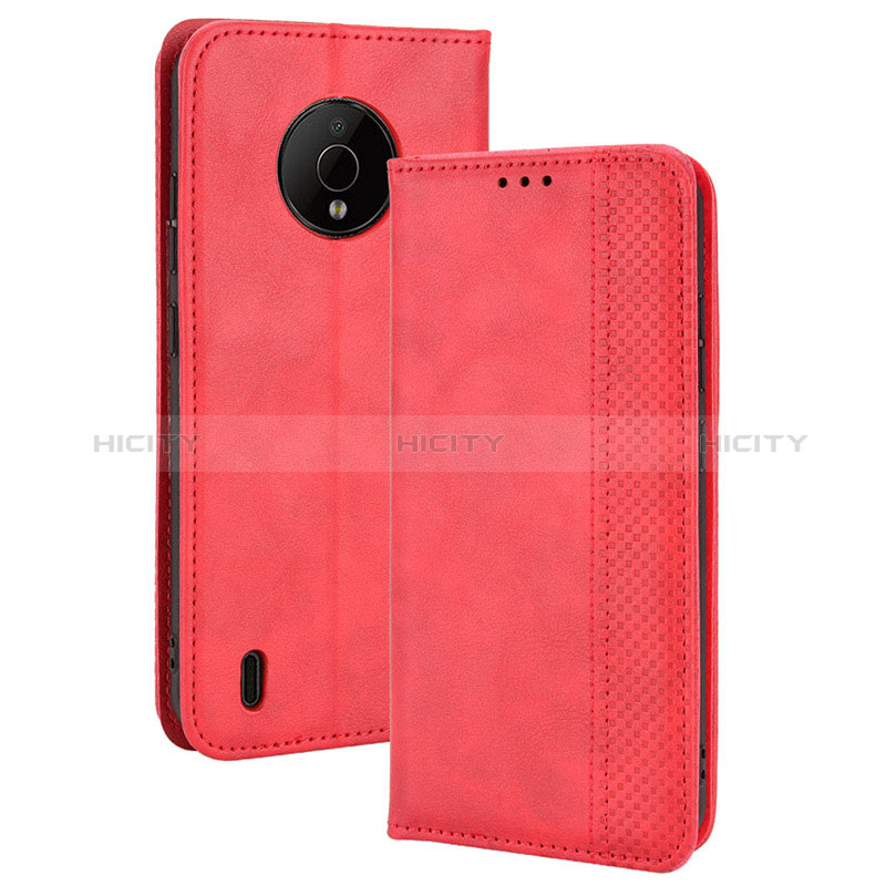 Handytasche Stand Schutzhülle Flip Leder Hülle BY4 für Nokia C200 Rot Plus