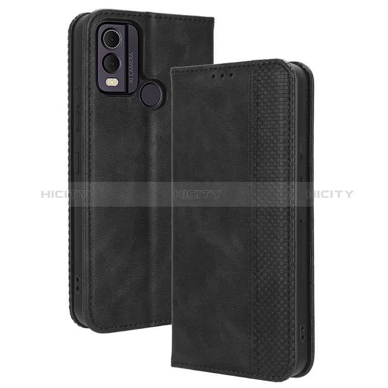 Handytasche Stand Schutzhülle Flip Leder Hülle BY4 für Nokia C22 Schwarz