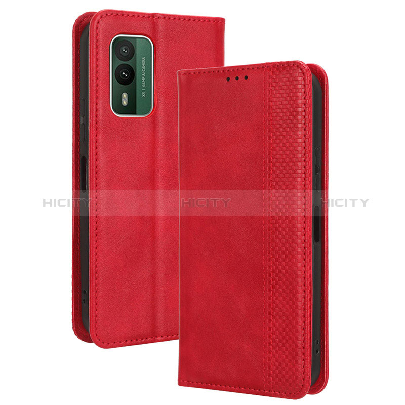 Handytasche Stand Schutzhülle Flip Leder Hülle BY4 für Nokia XR21 Rot Plus