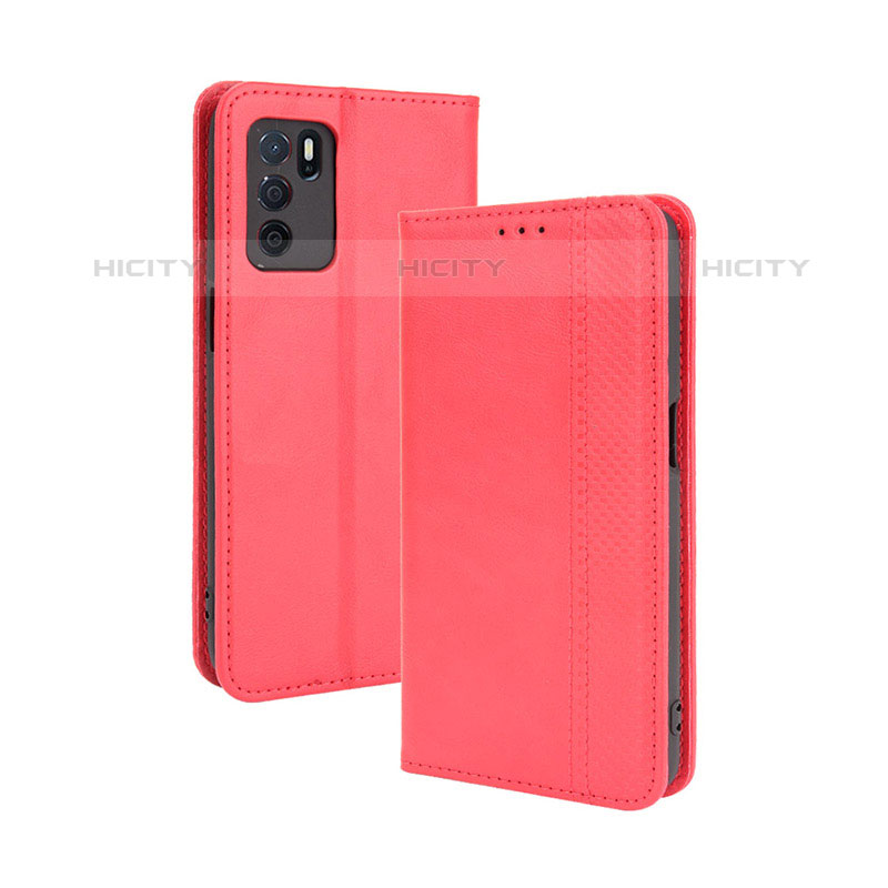 Handytasche Stand Schutzhülle Flip Leder Hülle BY4 für Oppo A16s Rot