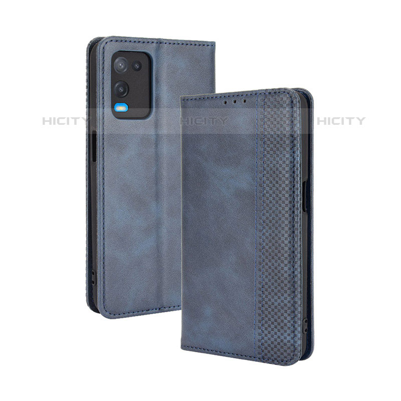 Handytasche Stand Schutzhülle Flip Leder Hülle BY4 für Oppo A54 4G Blau