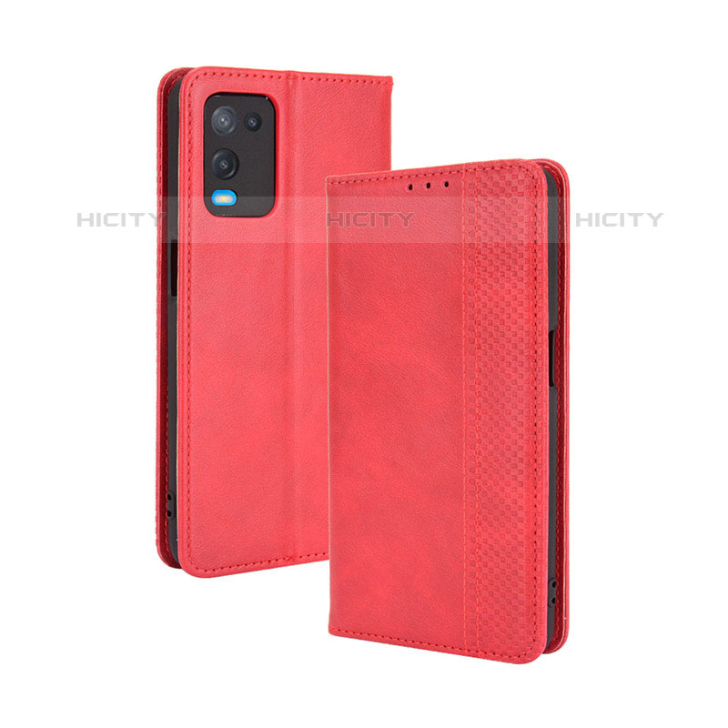 Handytasche Stand Schutzhülle Flip Leder Hülle BY4 für Oppo A54 4G Rot