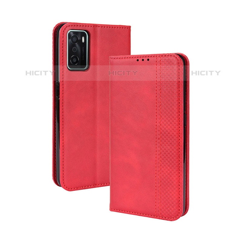 Handytasche Stand Schutzhülle Flip Leder Hülle BY4 für Oppo A55S 5G Rot