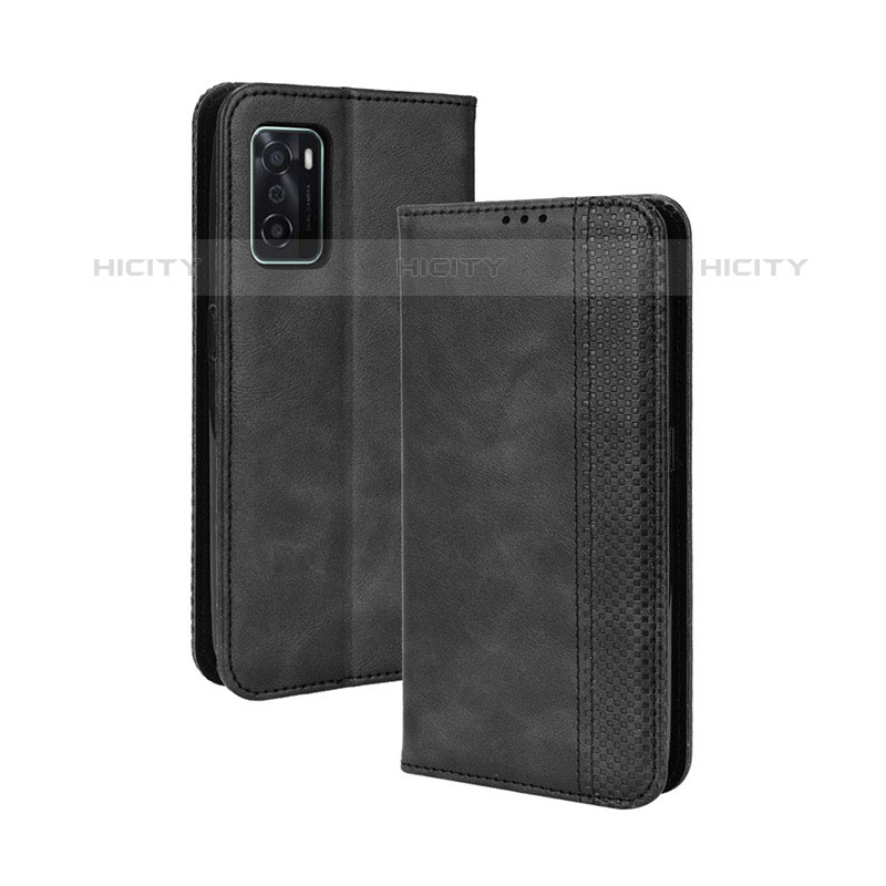 Handytasche Stand Schutzhülle Flip Leder Hülle BY4 für Oppo A55S 5G Schwarz