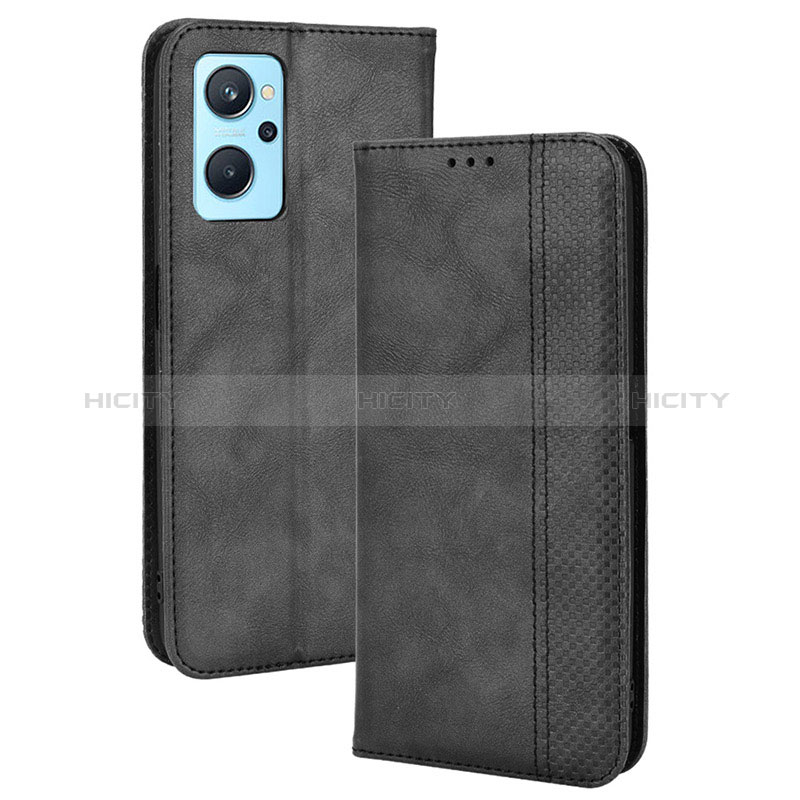 Handytasche Stand Schutzhülle Flip Leder Hülle BY4 für Oppo A96 4G Schwarz