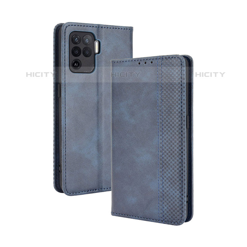 Handytasche Stand Schutzhülle Flip Leder Hülle BY4 für Oppo F19 Pro Blau