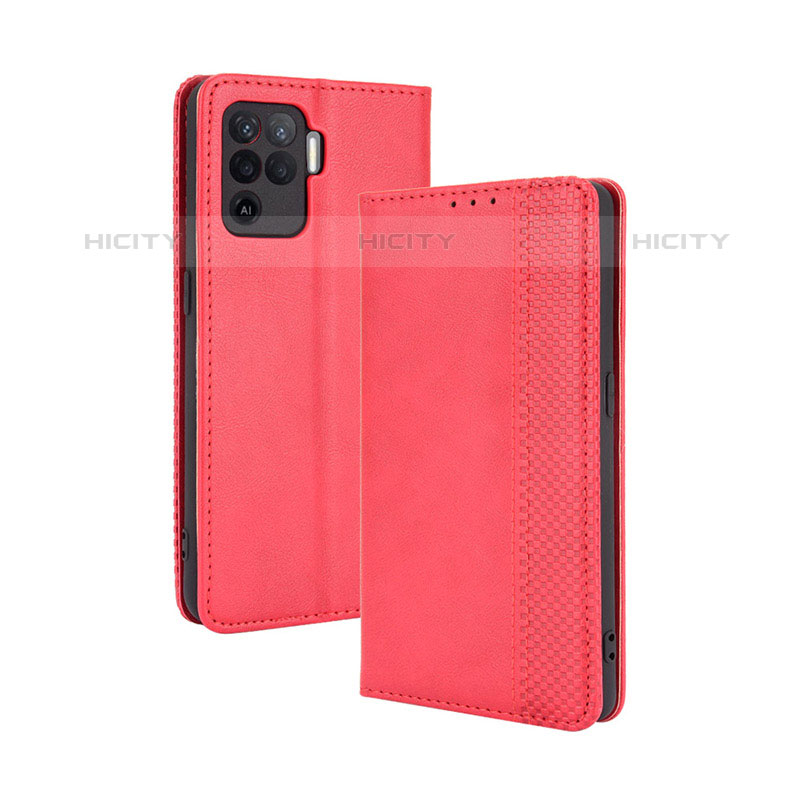 Handytasche Stand Schutzhülle Flip Leder Hülle BY4 für Oppo F19 Pro Rot