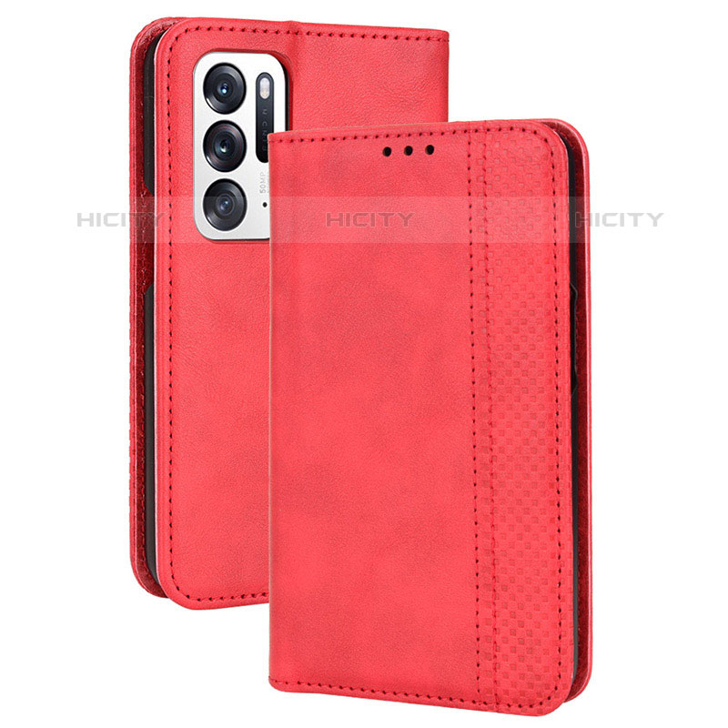 Handytasche Stand Schutzhülle Flip Leder Hülle BY4 für Oppo Find N 5G Rot