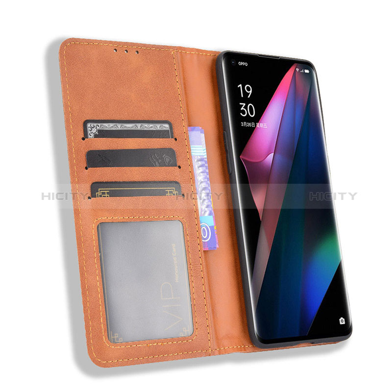 Handytasche Stand Schutzhülle Flip Leder Hülle BY4 für Oppo Find X3 5G groß