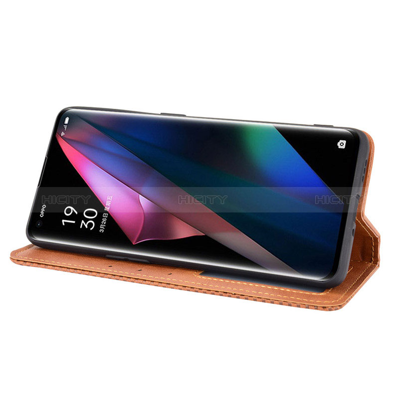 Handytasche Stand Schutzhülle Flip Leder Hülle BY4 für Oppo Find X3 5G groß