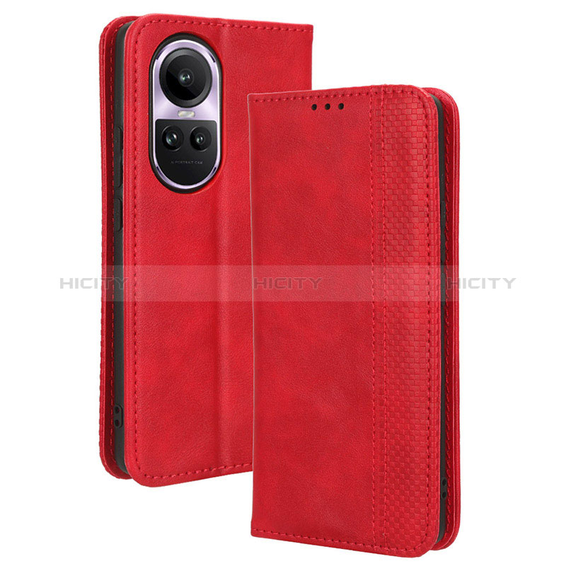 Handytasche Stand Schutzhülle Flip Leder Hülle BY4 für Oppo Reno10 5G Rot