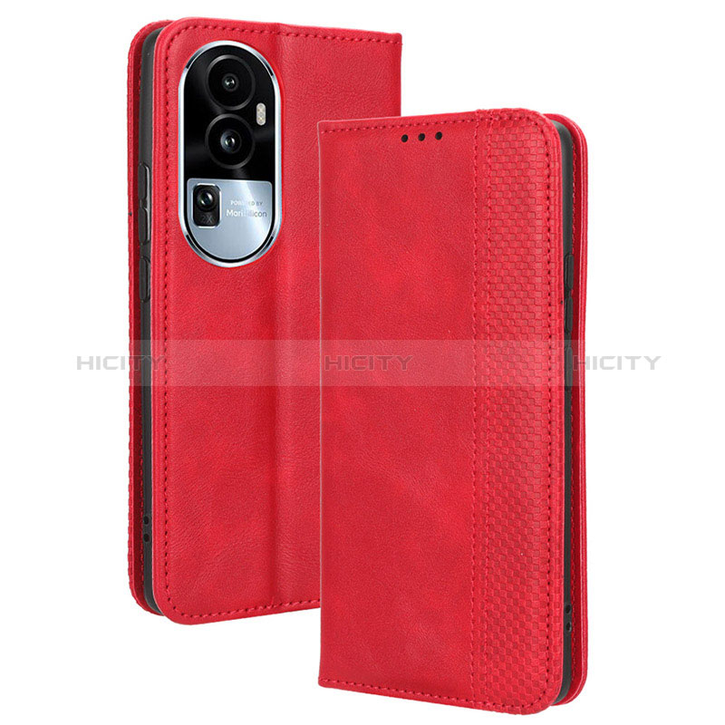 Handytasche Stand Schutzhülle Flip Leder Hülle BY4 für Oppo Reno10 Pro+ Plus 5G Rot