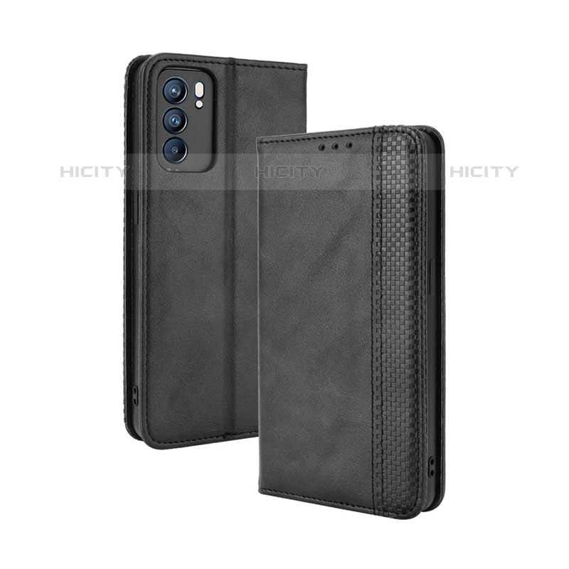 Handytasche Stand Schutzhülle Flip Leder Hülle BY4 für Oppo Reno6 5G groß