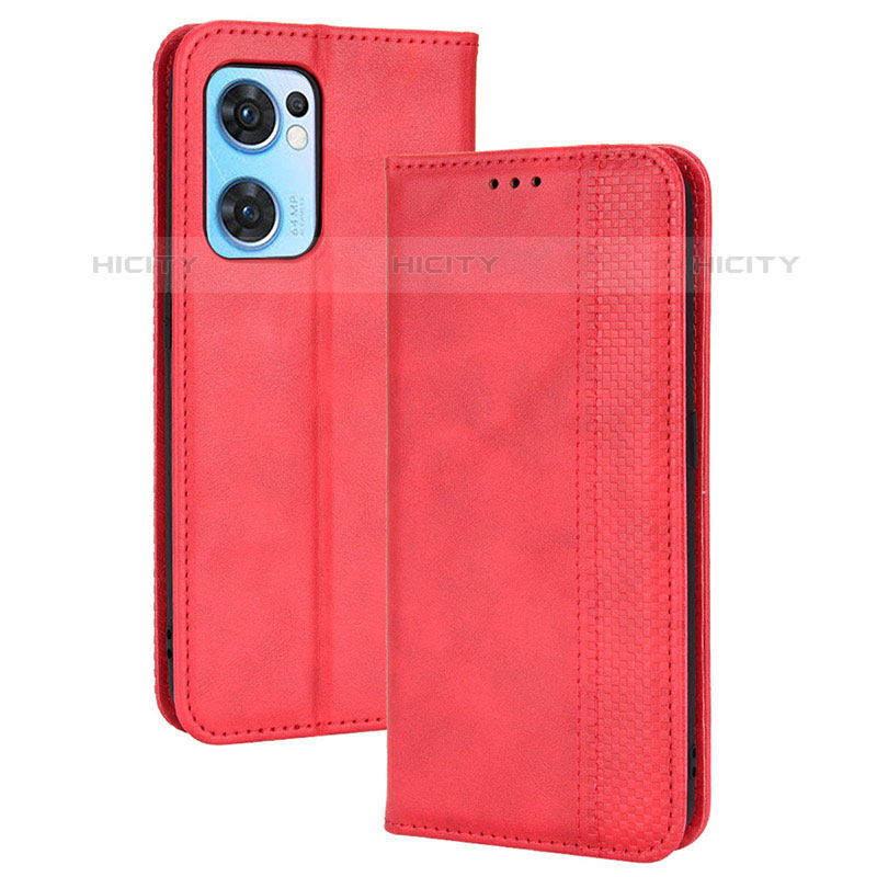 Handytasche Stand Schutzhülle Flip Leder Hülle BY4 für Oppo Reno7 5G Rot