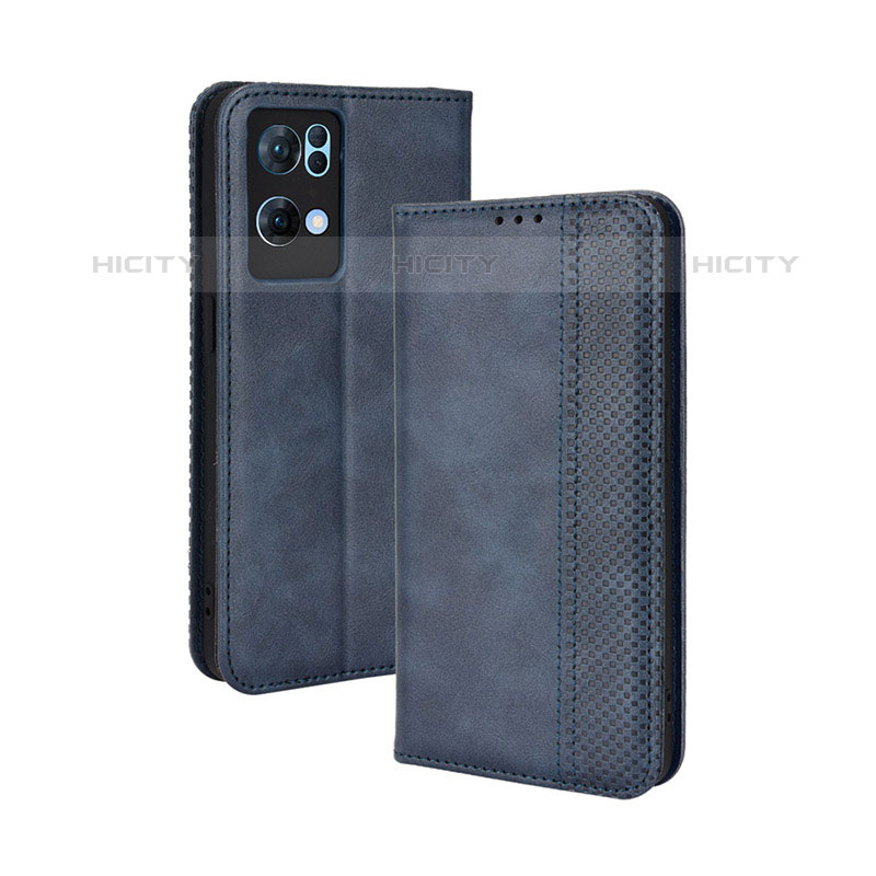 Handytasche Stand Schutzhülle Flip Leder Hülle BY4 für Oppo Reno7 Pro 5G Blau