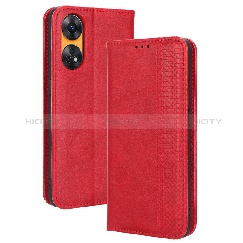 Handytasche Stand Schutzhülle Flip Leder Hülle BY4 für Oppo Reno8 T 4G Rot