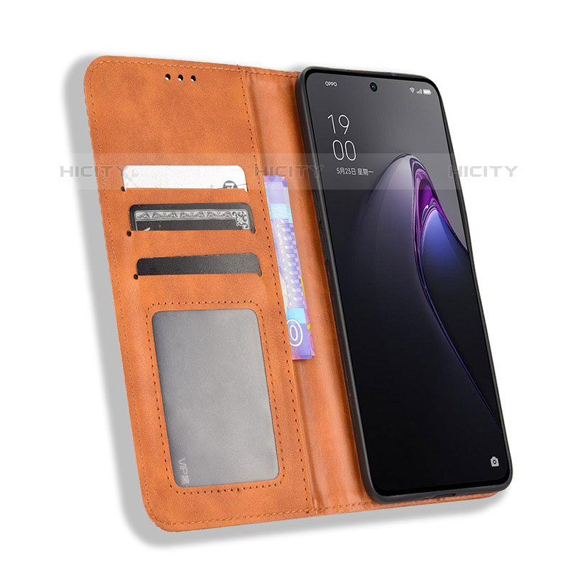 Handytasche Stand Schutzhülle Flip Leder Hülle BY4 für Oppo Reno9 Pro 5G groß