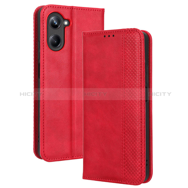 Handytasche Stand Schutzhülle Flip Leder Hülle BY4 für Realme 10 4G Rot Plus