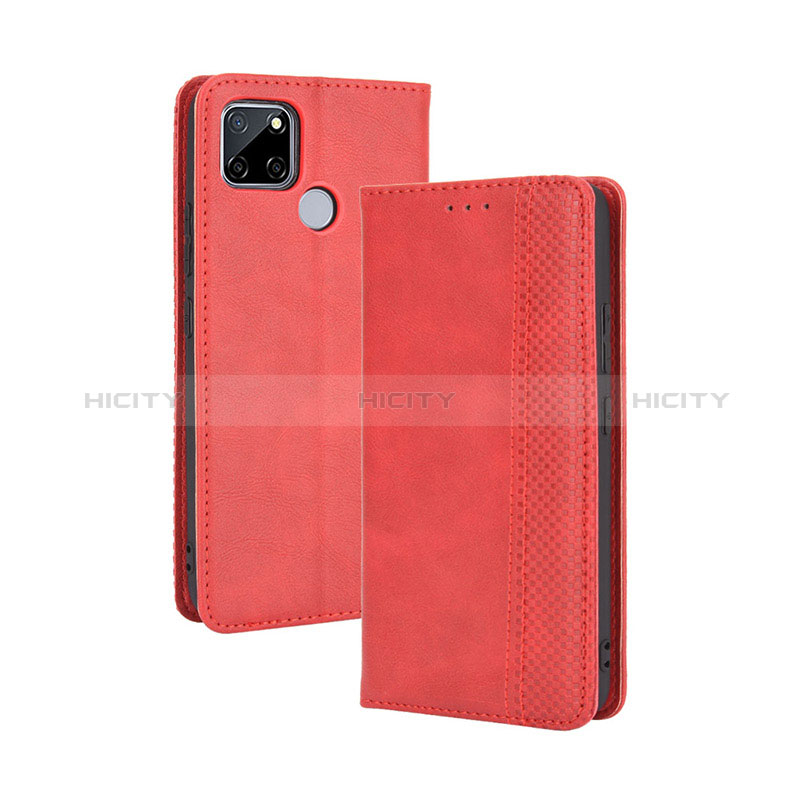 Handytasche Stand Schutzhülle Flip Leder Hülle BY4 für Realme 7i RMX2193 Rot Plus