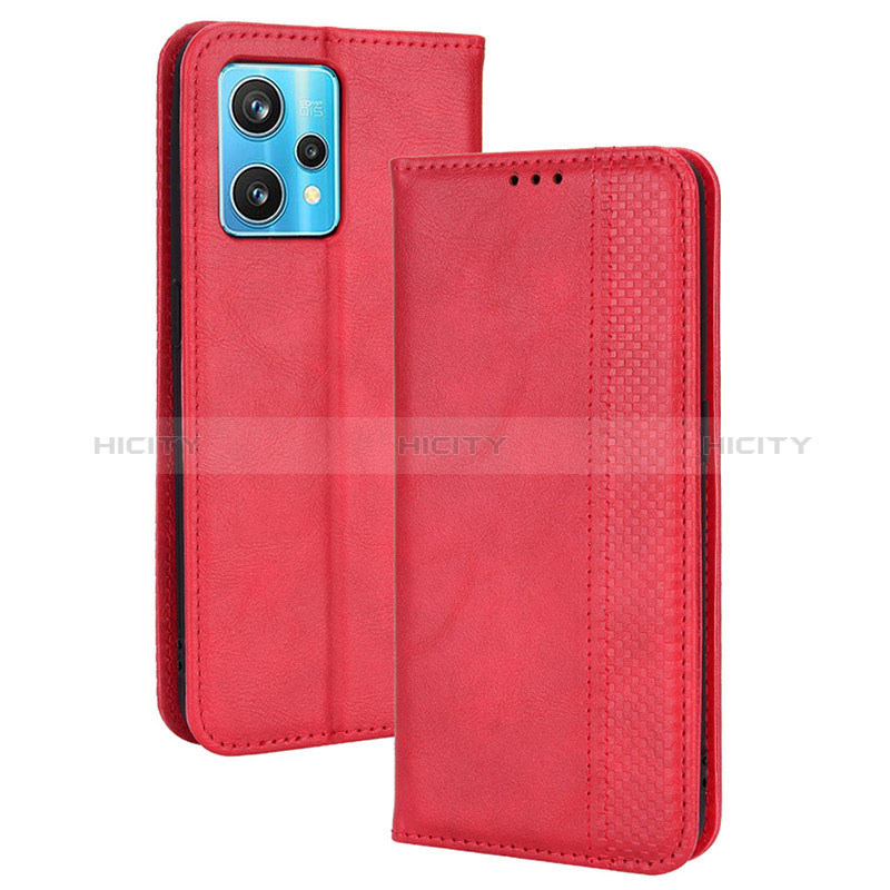 Handytasche Stand Schutzhülle Flip Leder Hülle BY4 für Realme 9 4G Rot