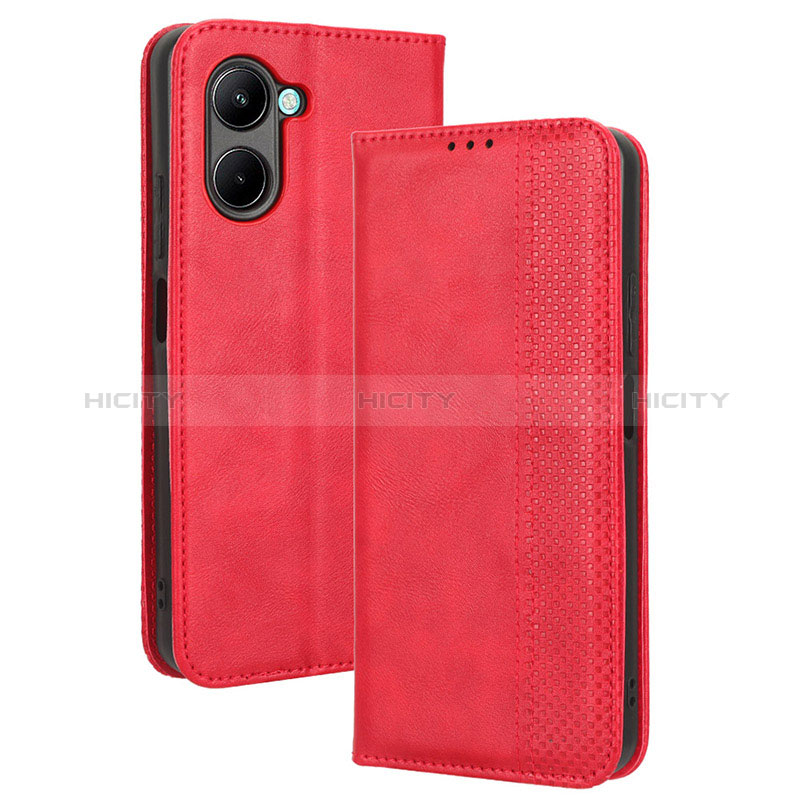 Handytasche Stand Schutzhülle Flip Leder Hülle BY4 für Realme C33 (2023) Rot