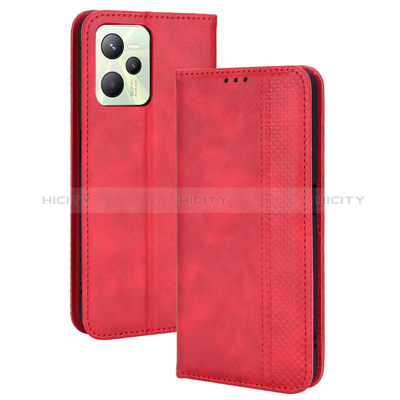 Handytasche Stand Schutzhülle Flip Leder Hülle BY4 für Realme C35 Rot