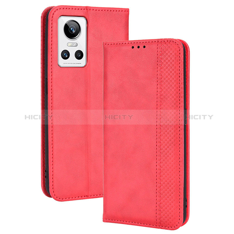 Handytasche Stand Schutzhülle Flip Leder Hülle BY4 für Realme GT Neo3 5G Rot Plus